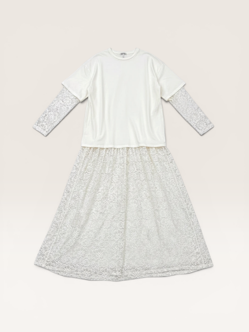 Robe t-shirt dentelle