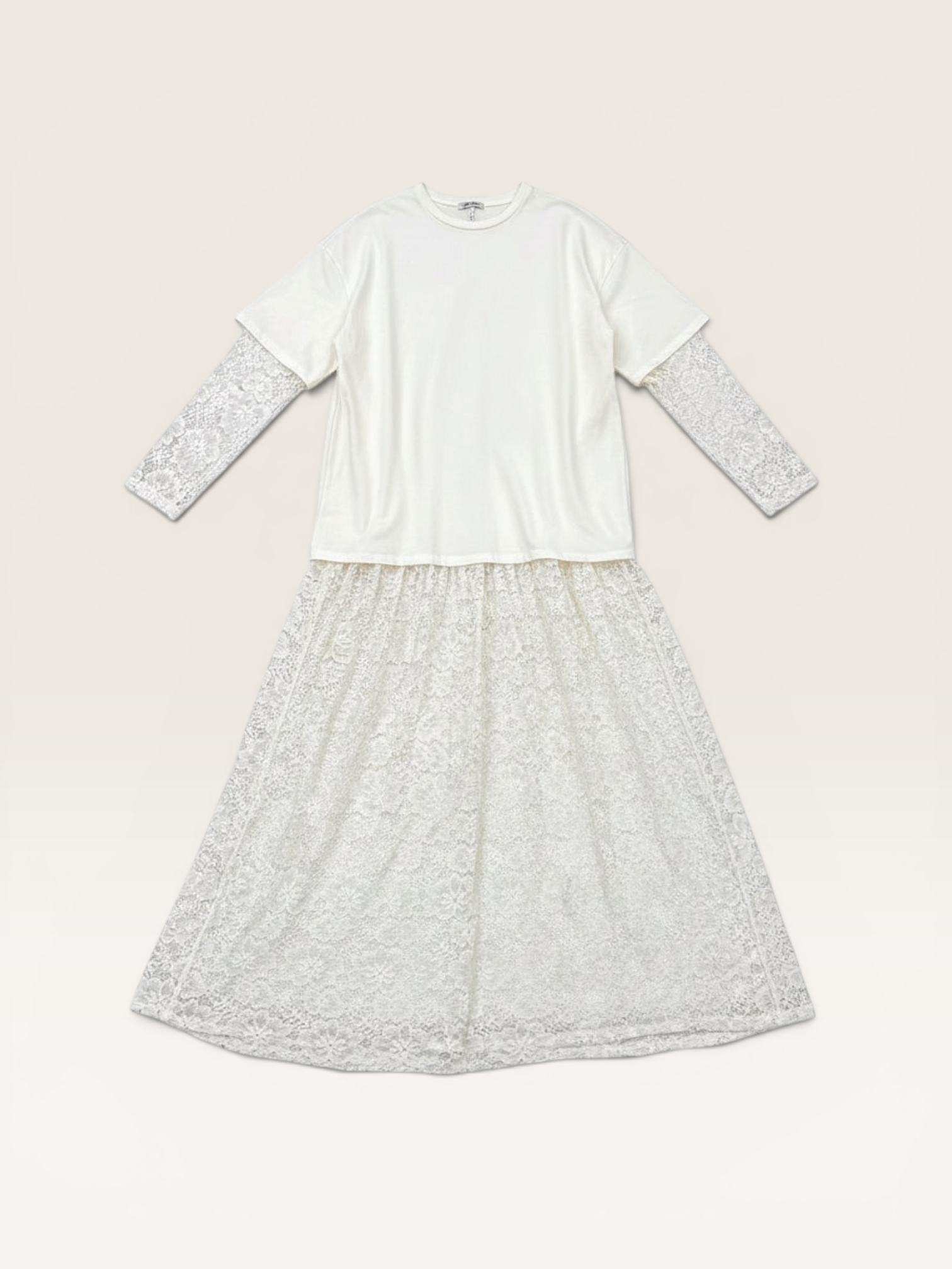 Robe t-shirt dentelle