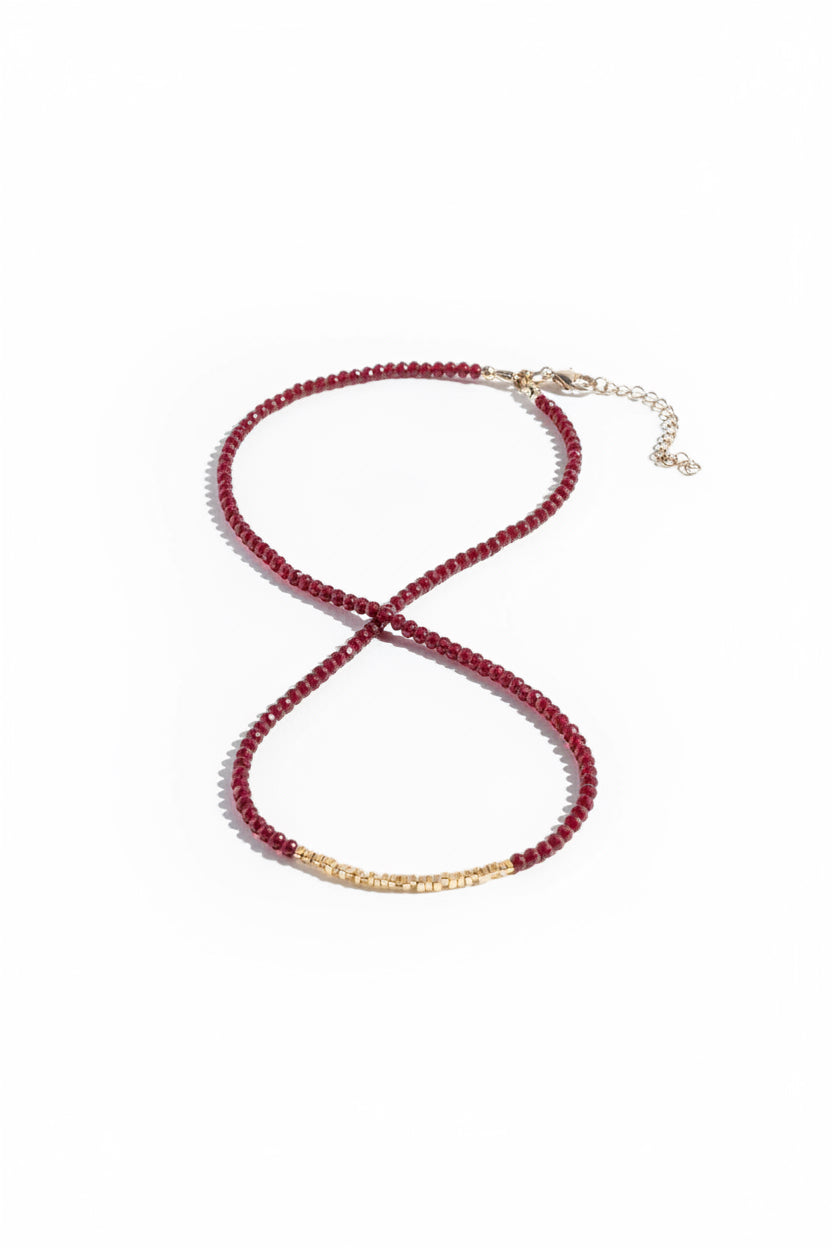 Collier Perles Rouge