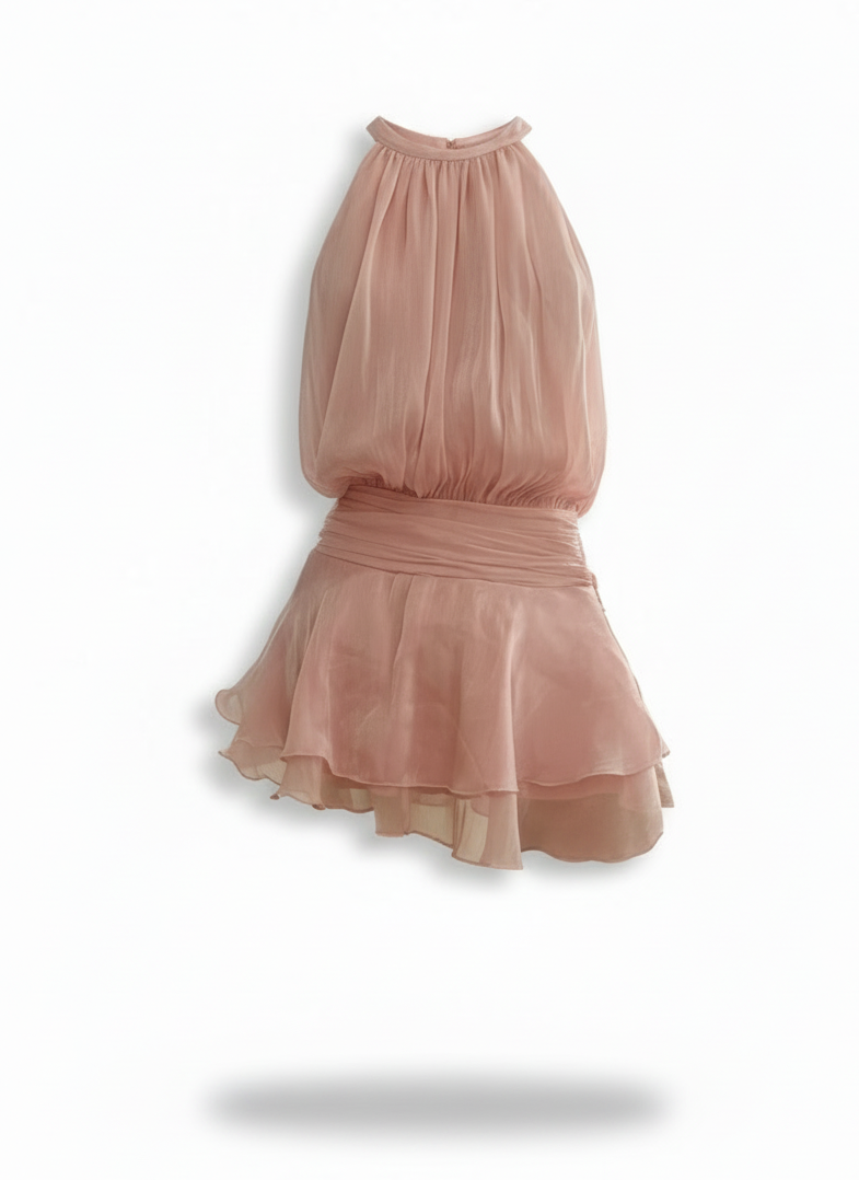 Robe Volants Rose