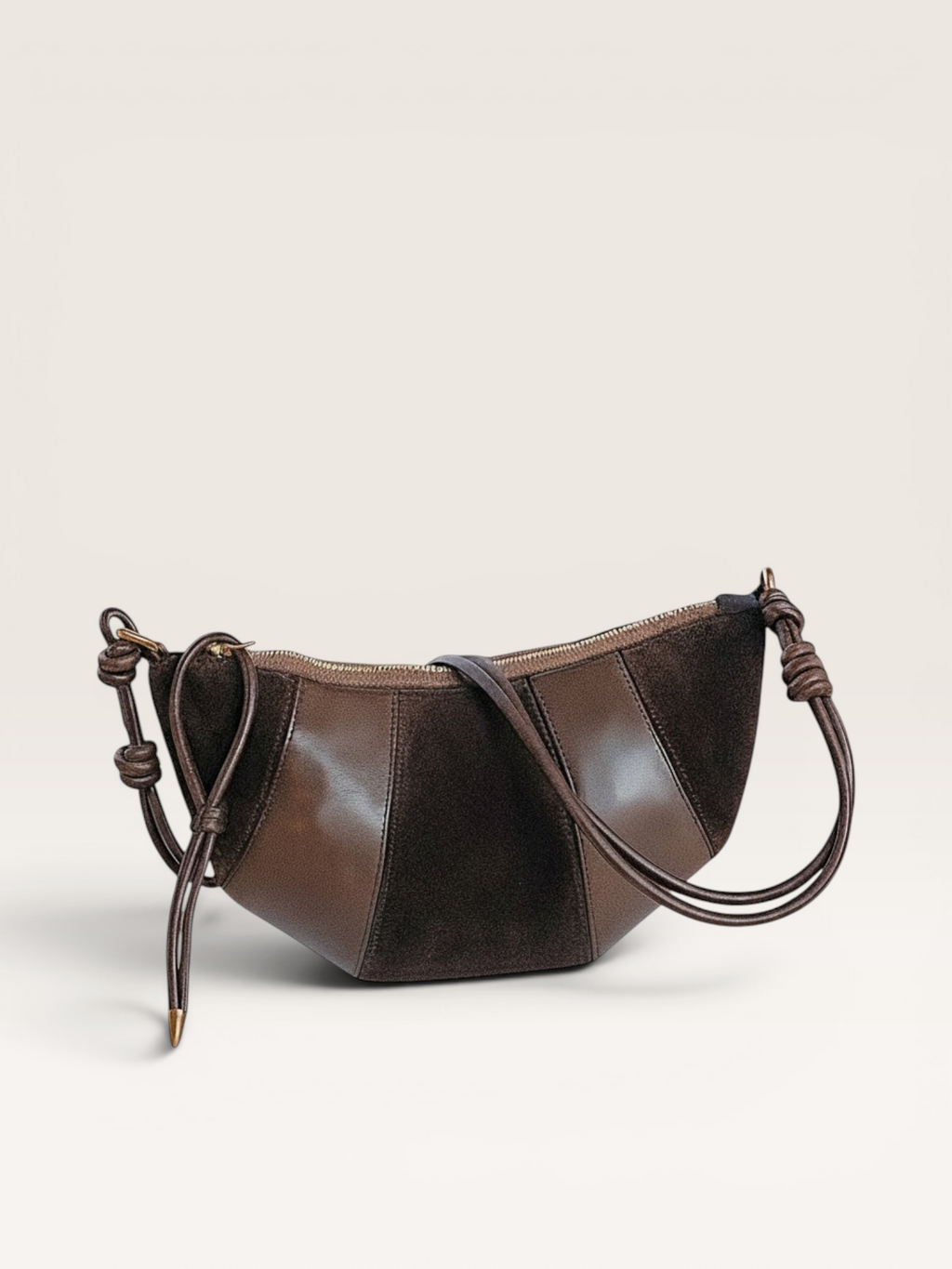 Sac bi-matière marron