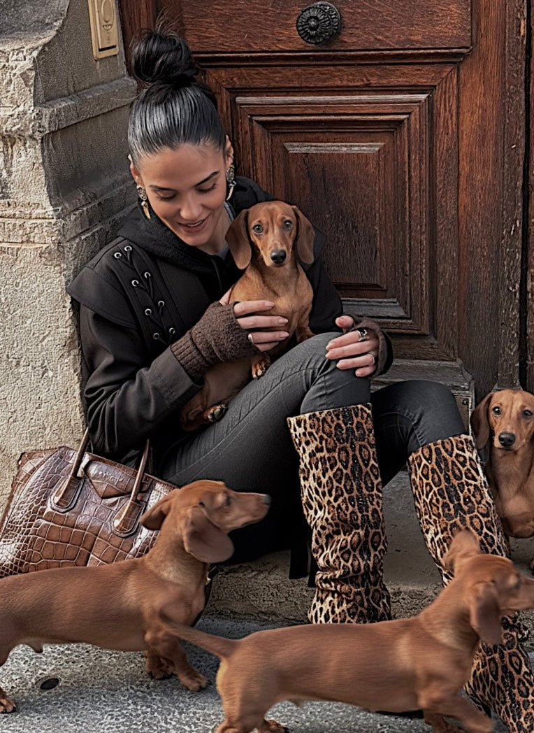 Bottes Léopard à Strass