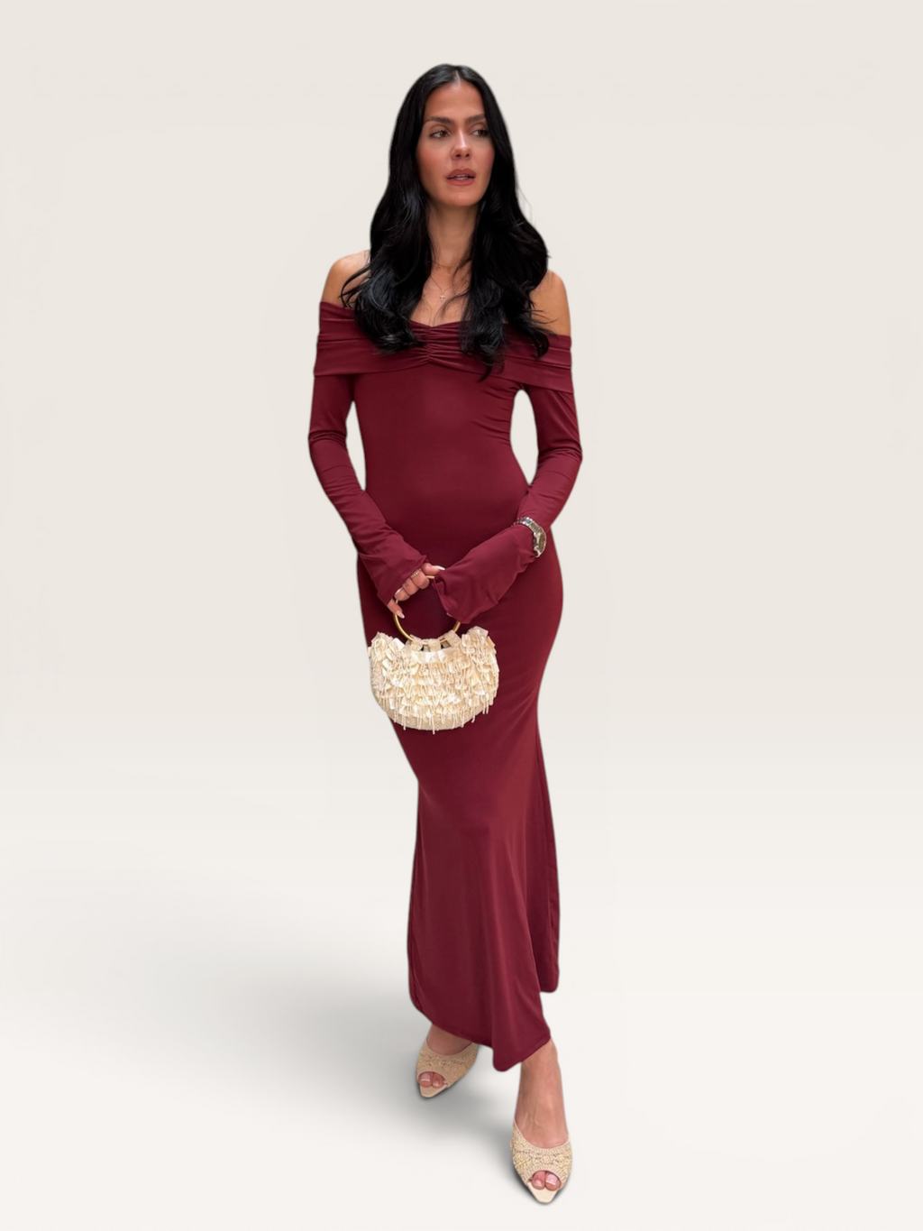 Robe col bardot
