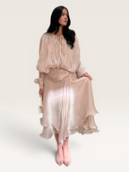 Robe longue beige
