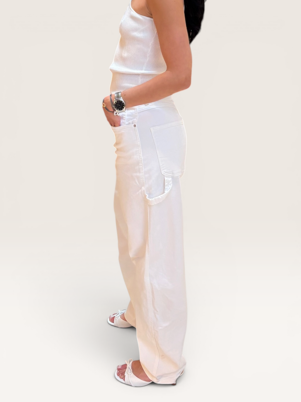 Jean baggy blanc