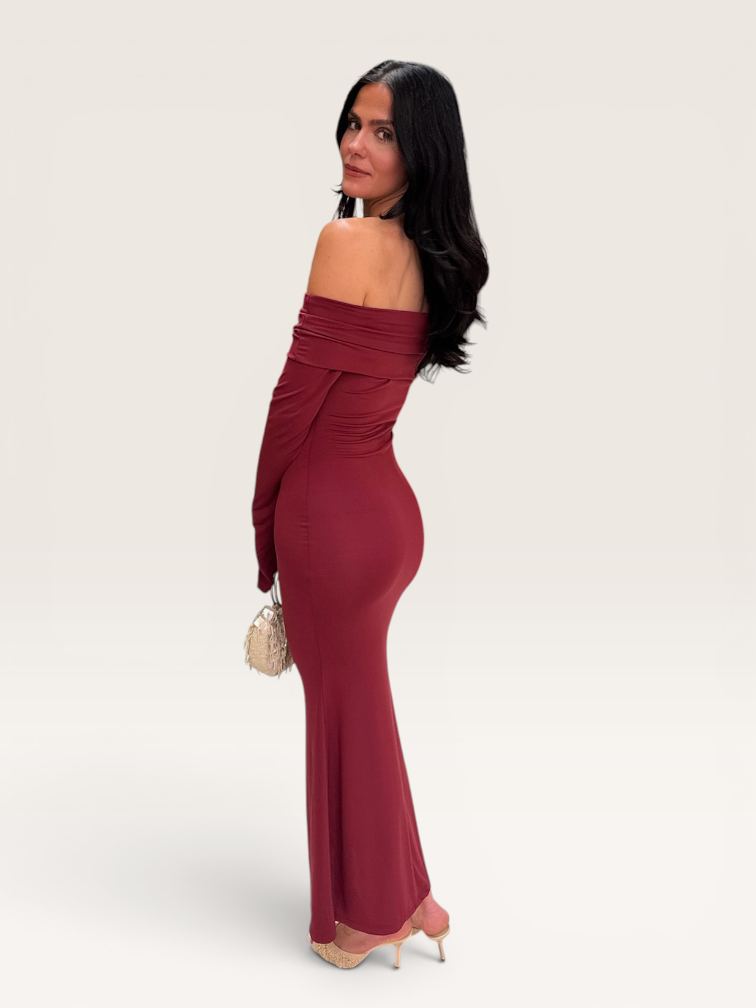 Robe col bardot