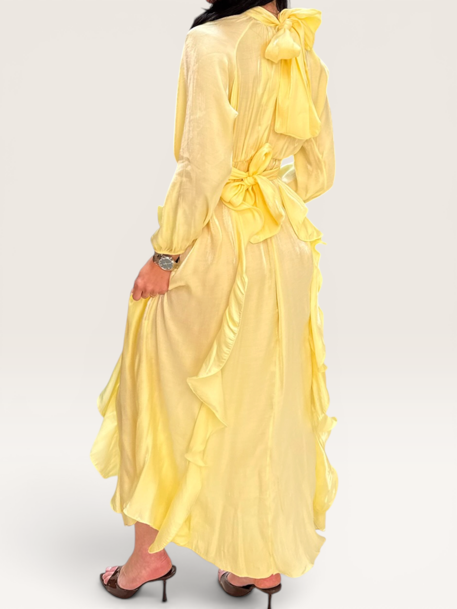 Robe longue jaune