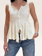 Top beige fermeture