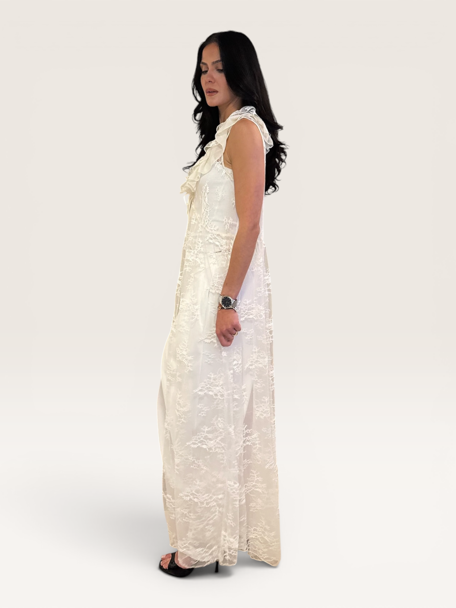 Gilet dentelle beige