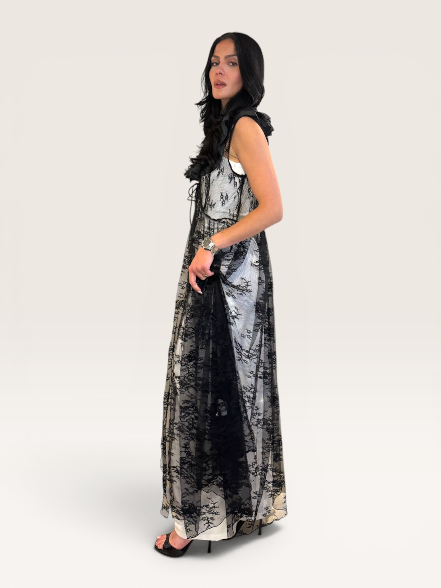 Gilet dentelle noir