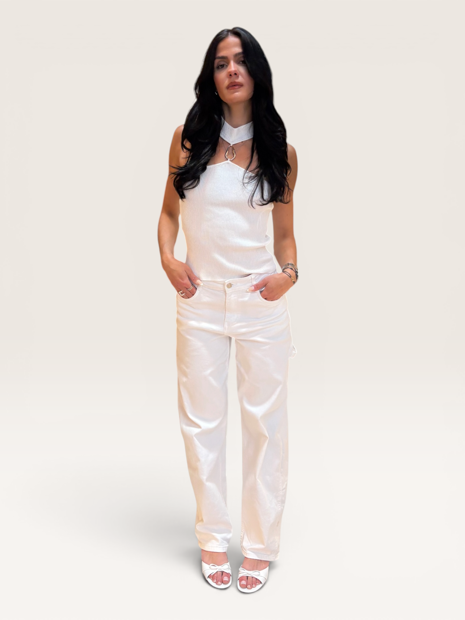 Jean baggy blanc
