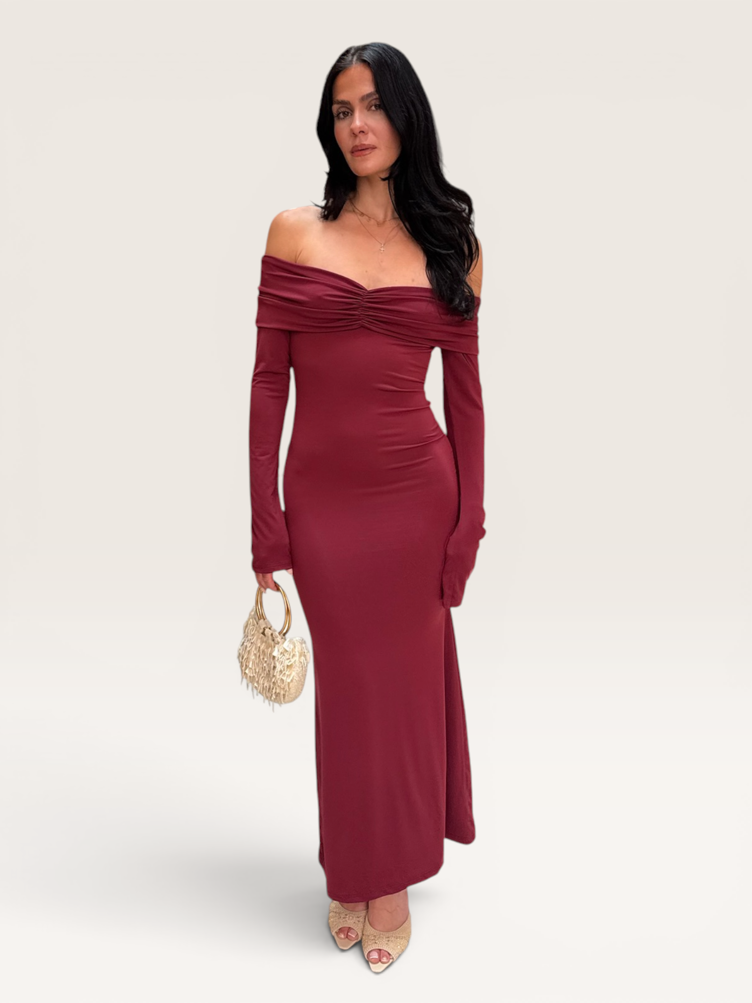 Robe col bardot