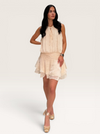Robe volants beige