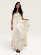 Gilet dentelle beige
