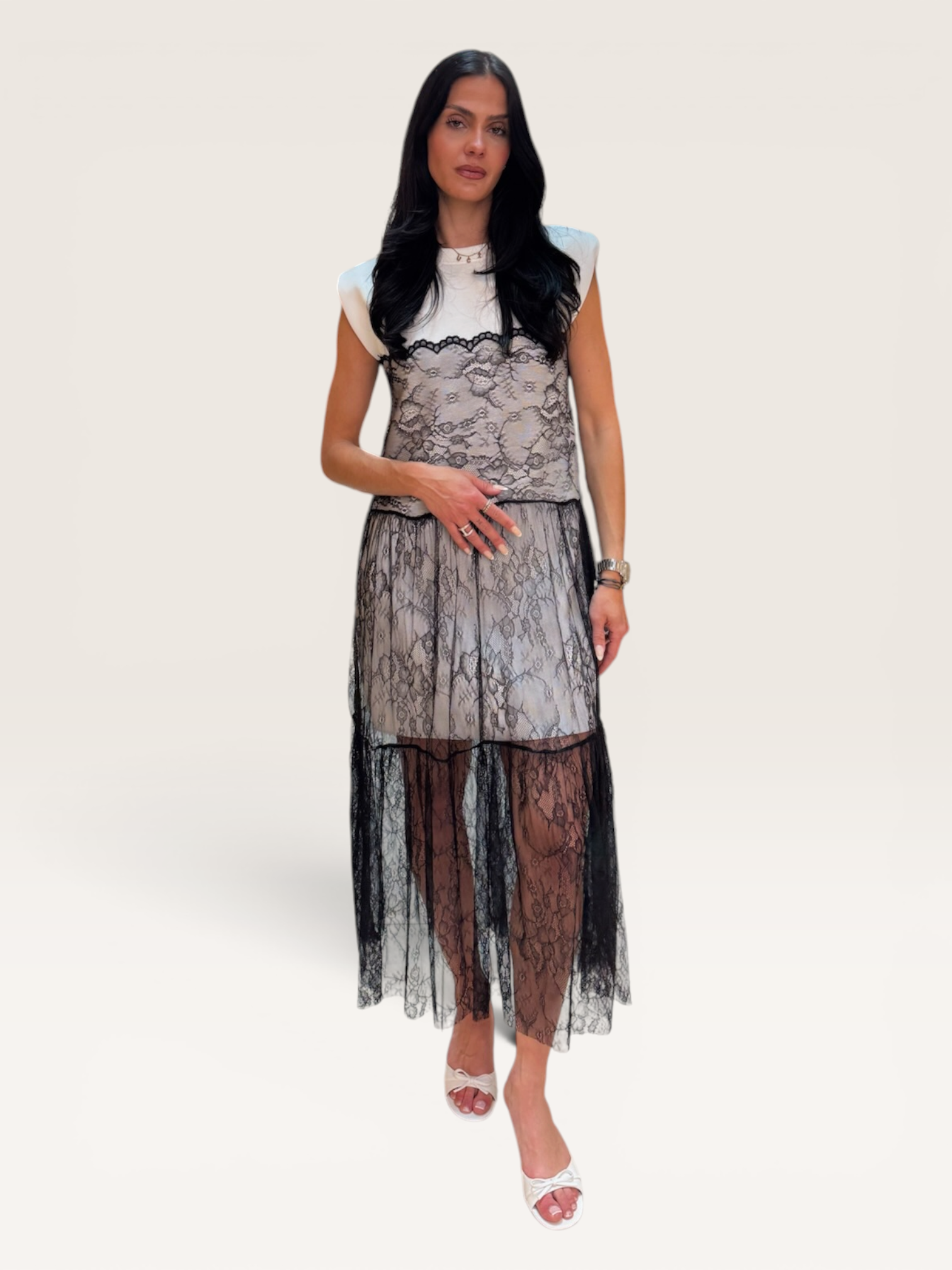 Robe t-shirt dentelle