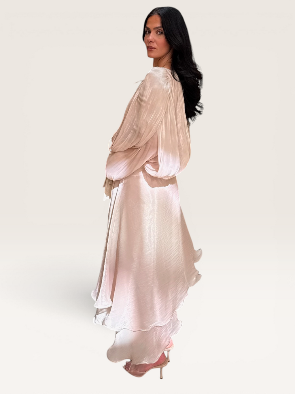 Robe longue beige