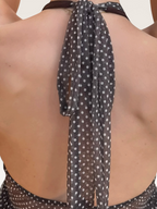 Top à pois marron