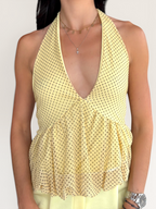 Top à pois jaune